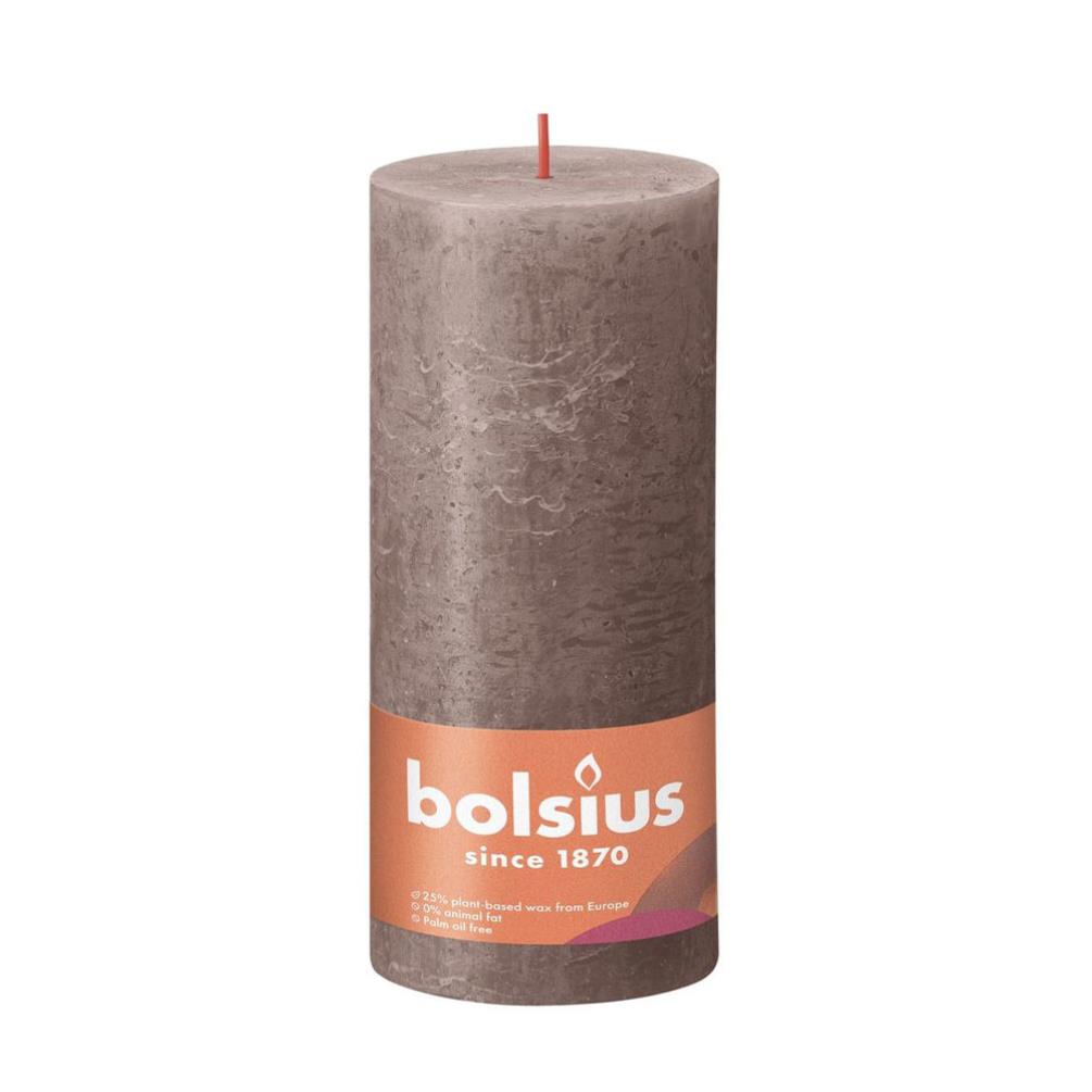 Bolsius Rustic Taupe Rustic Shine Pillar Candle 19cm x 7cm £8.99